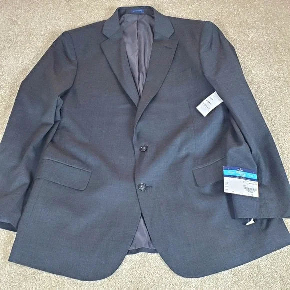 JCP Stafford Suit Coat Jacket Charcoal 44 REG Classic Fit Coolmax All Season NWT